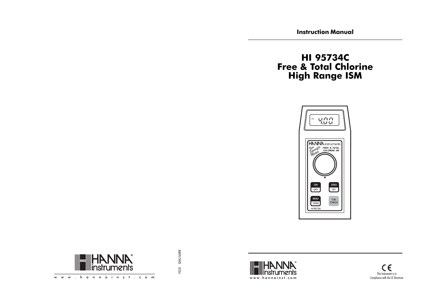 Hanna Instruments HI 95734 User Manual | 12 pages