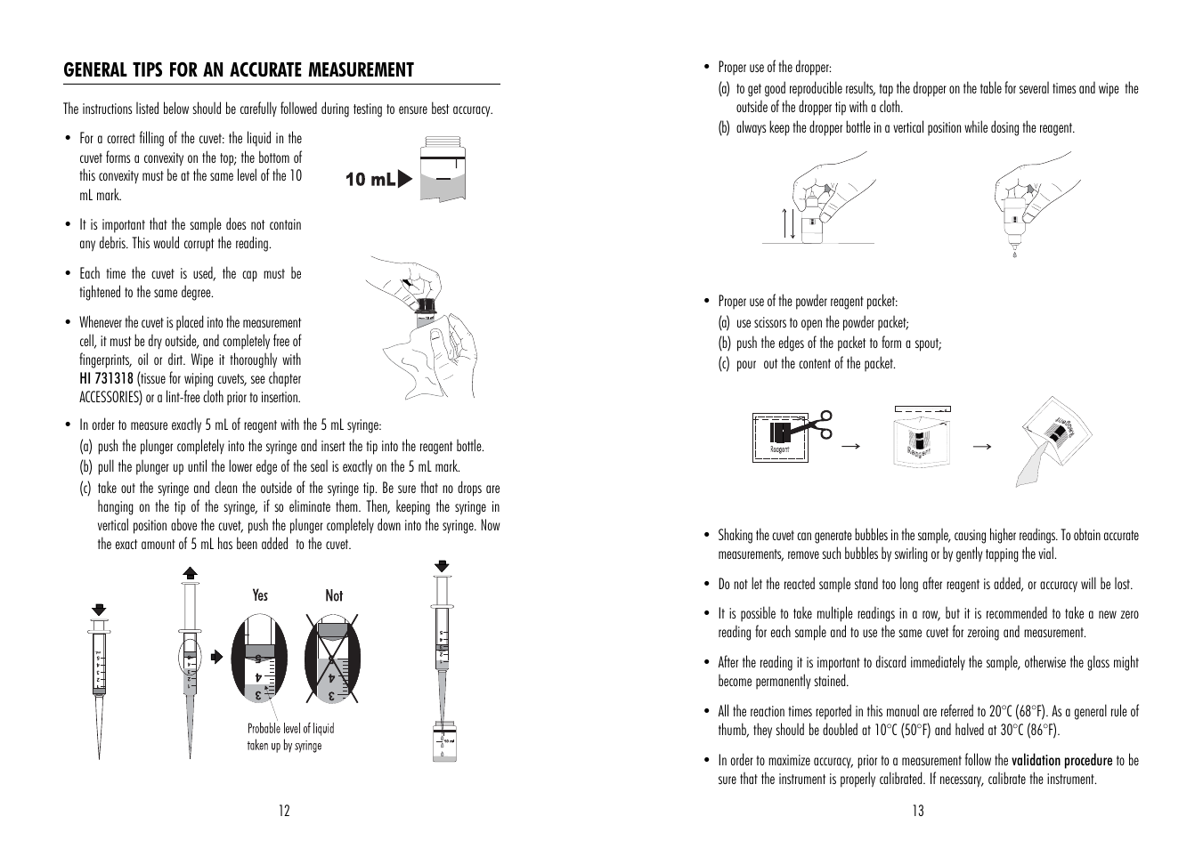 General tips for an accurate measurement | Hanna Instruments HI 95734 User Manual | Page 12 / 12