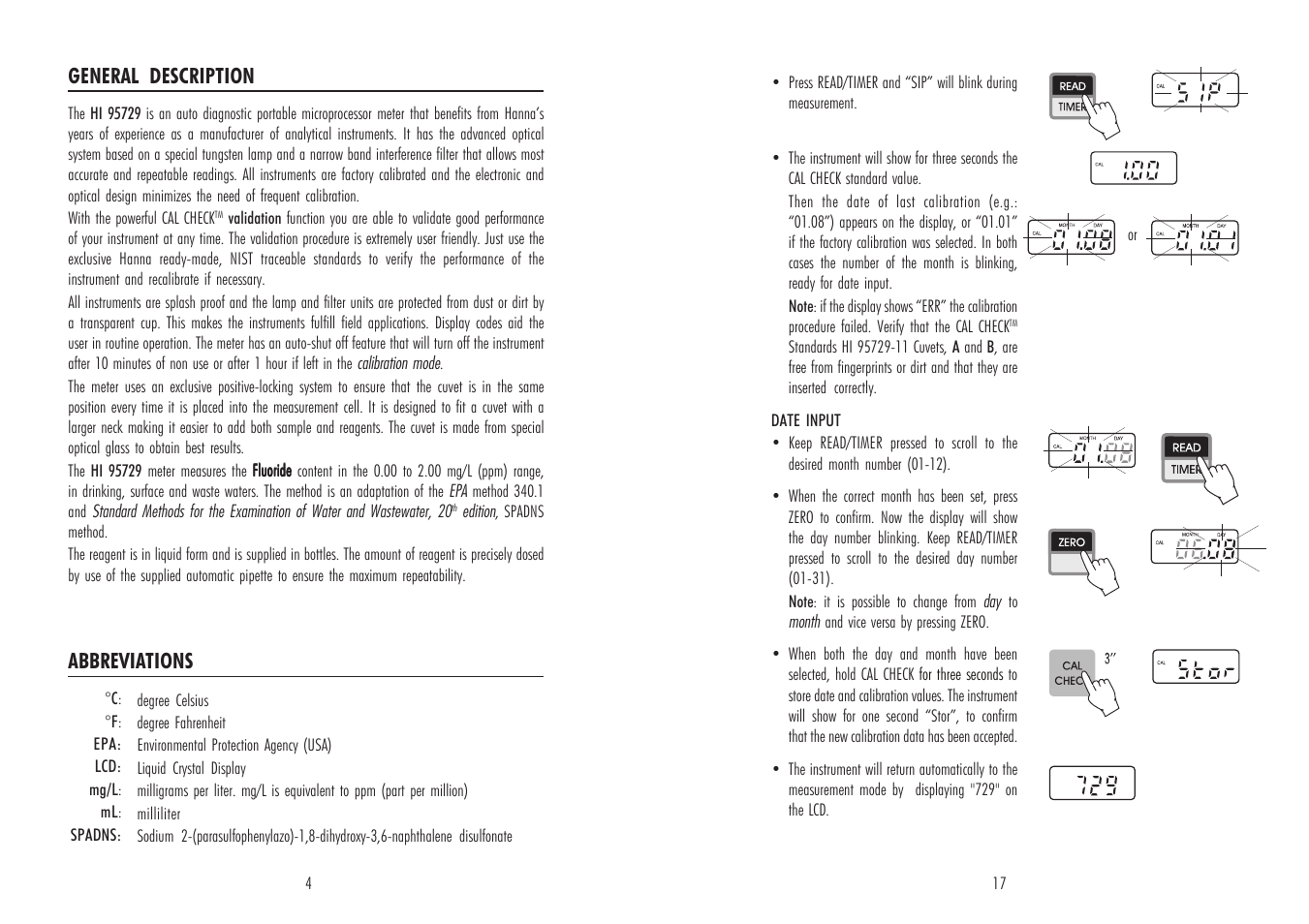 Hanna Instruments HI 95729 User Manual | Page 4 / 10