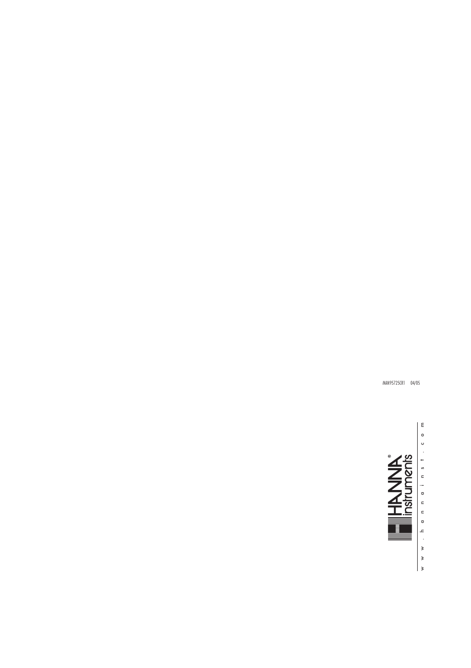 Hanna Instruments HI 95725C User Manual | Page 15 / 15