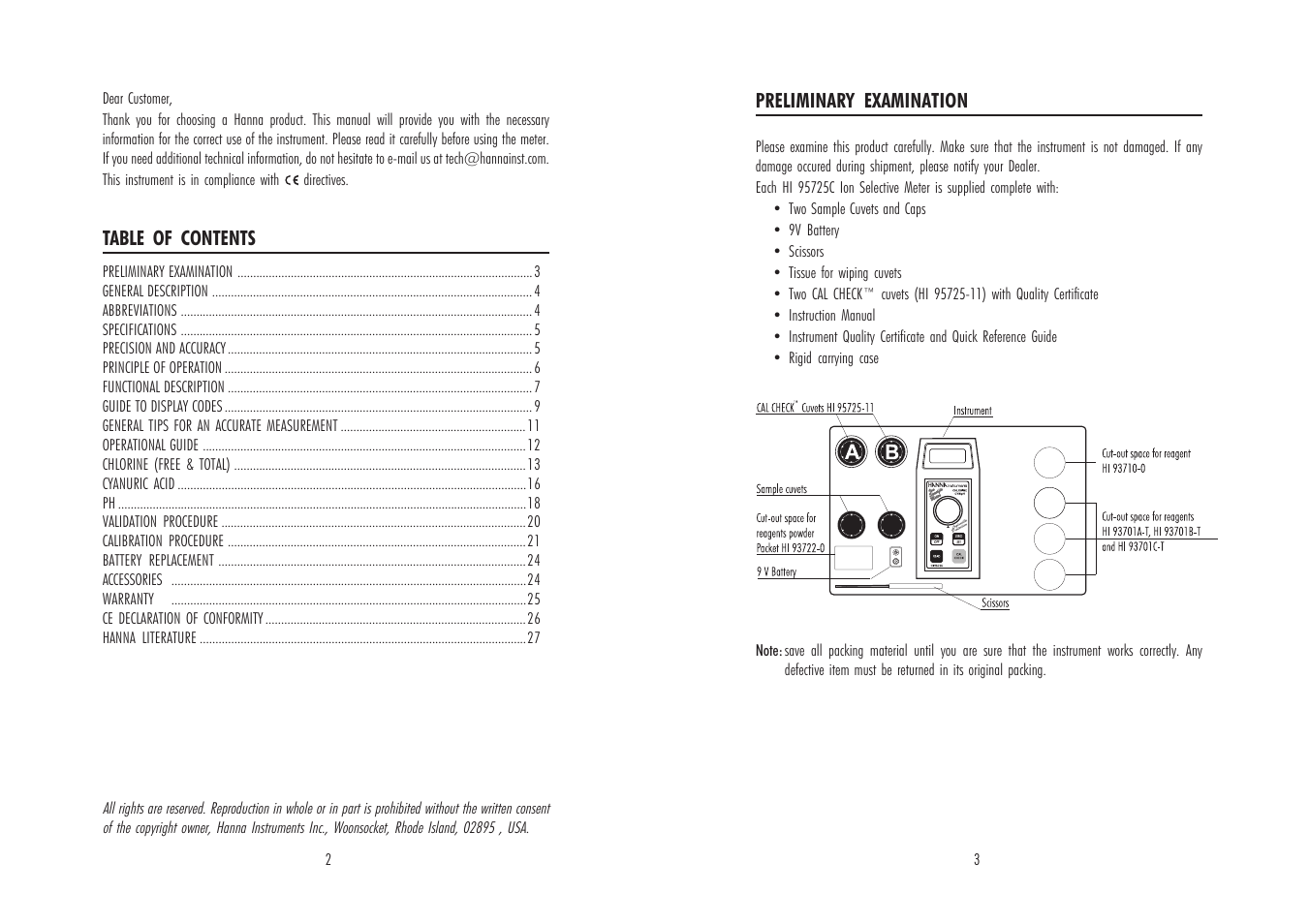 Hanna Instruments HI 95725C User Manual | Page 2 / 15