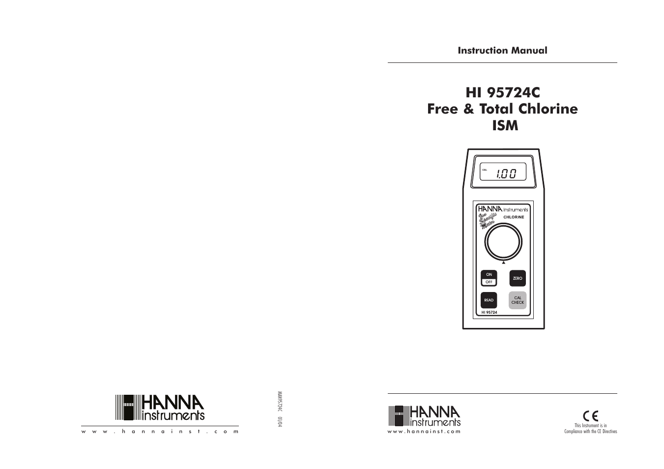 Hanna Instruments HI 95724 User Manual | 12 pages