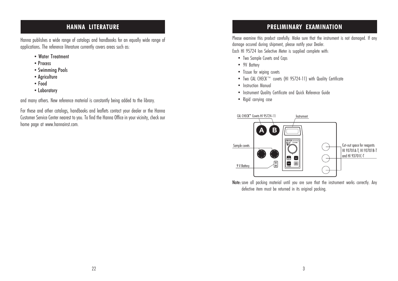 Hanna Instruments HI 95724 User Manual | Page 3 / 12