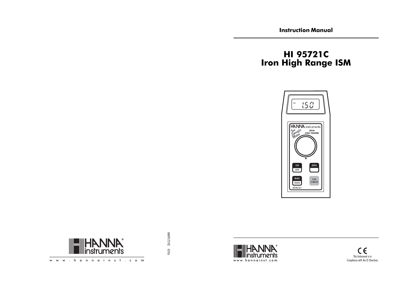 Hanna Instruments HI 95721 User Manual | 10 pages