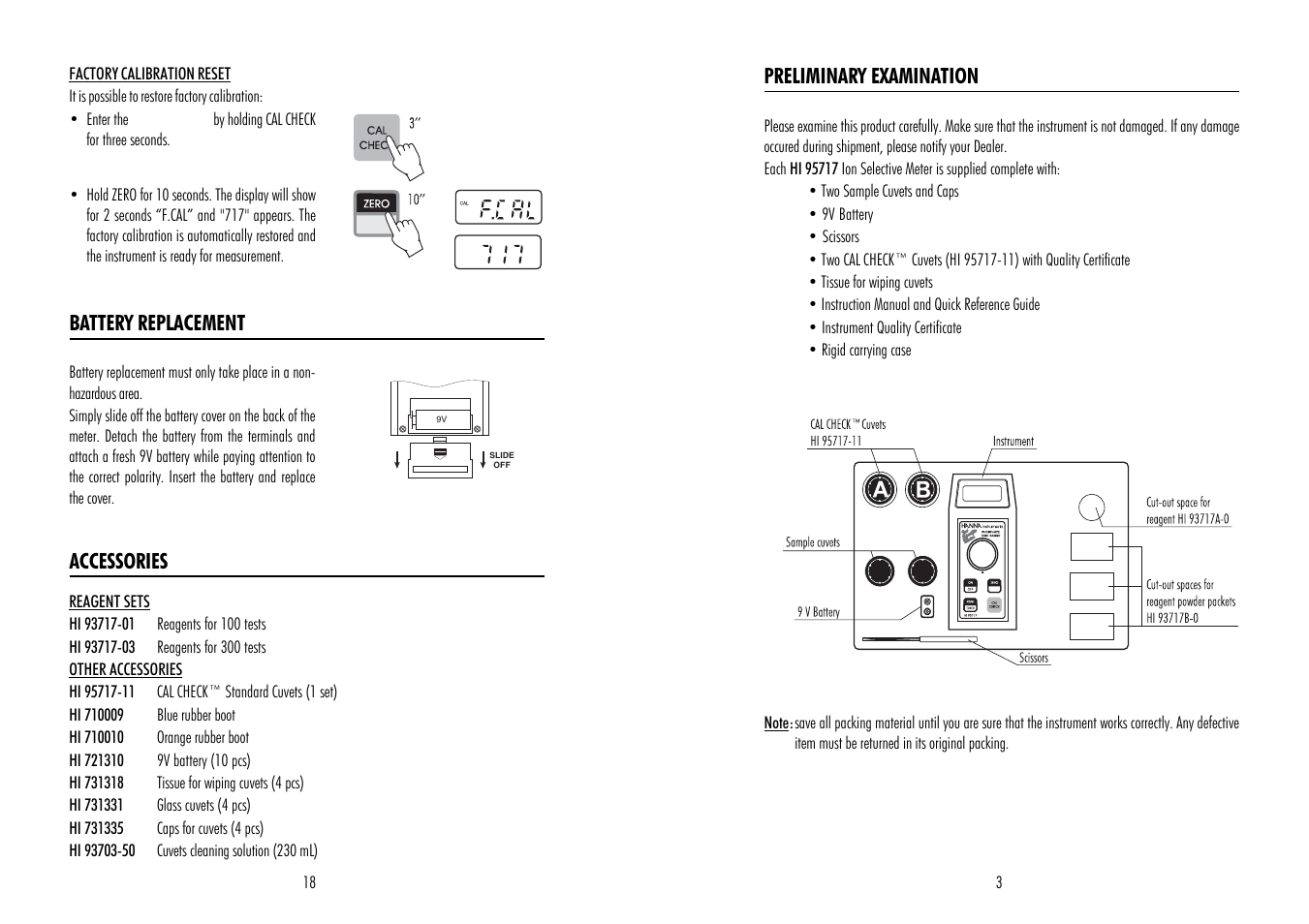 Hanna Instruments HI 95717 User Manual | Page 3 / 10