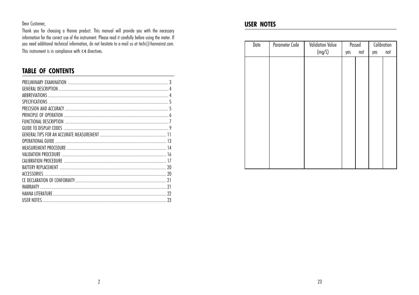 Hanna Instruments HI 95711 User Manual | Page 2 / 12