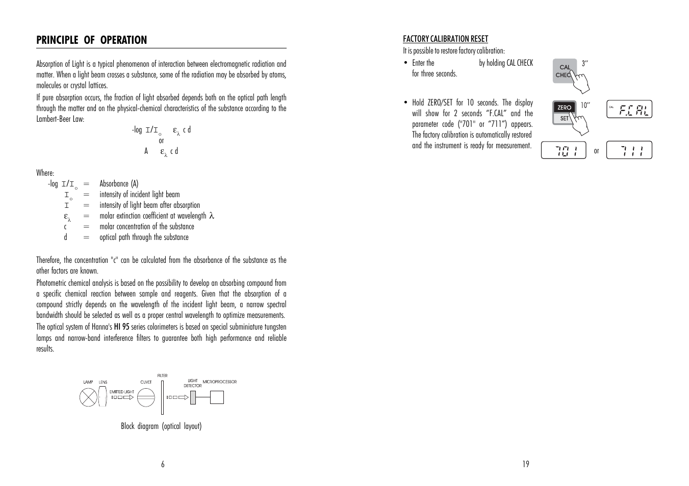 Principle of operation | Hanna Instruments HI 95711 User Manual | Page 6 / 12