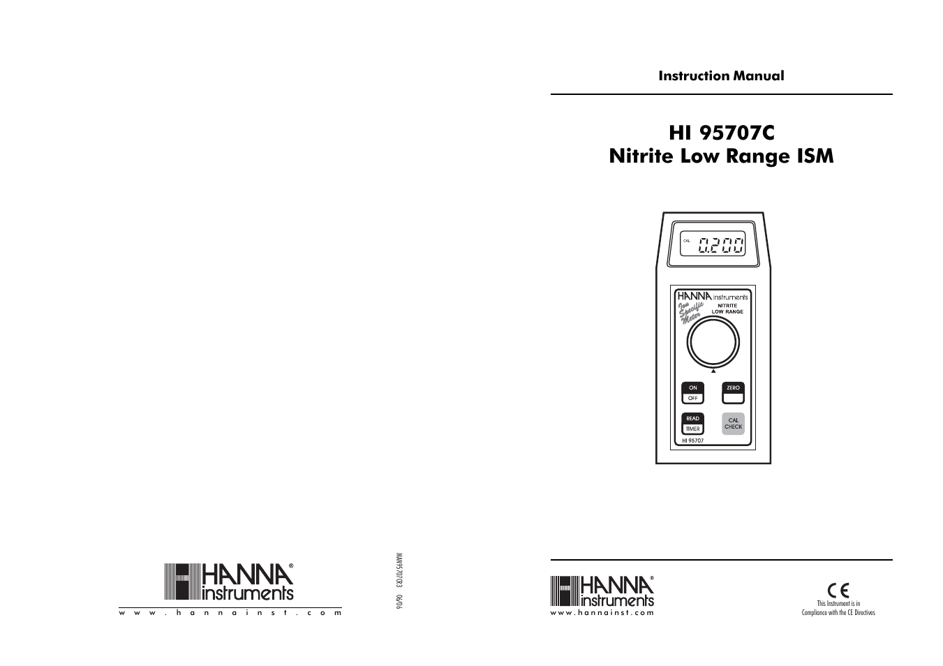 Hanna Instruments HI 95707 User Manual | 10 pages