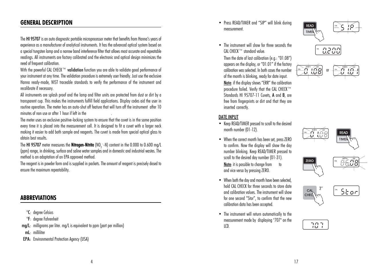 Hanna Instruments HI 95707 User Manual | Page 4 / 10