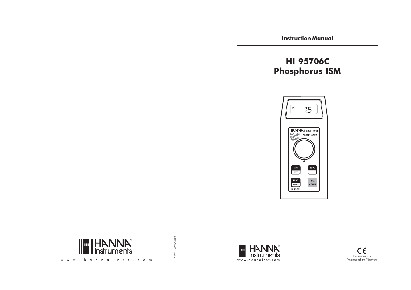 Hanna Instruments HI 95706 User Manual | 10 pages