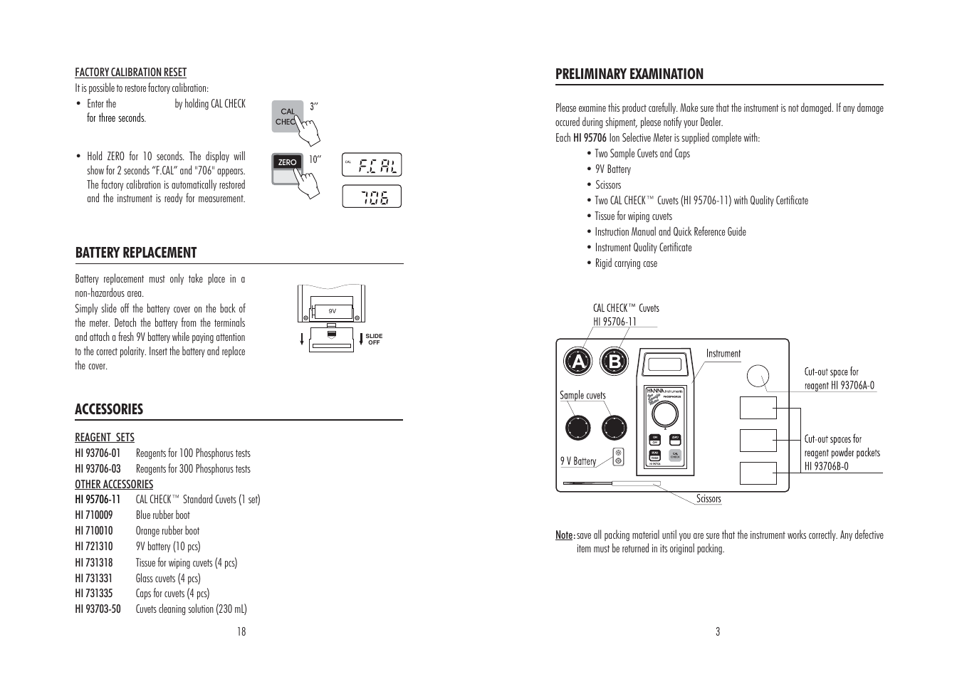 Hanna Instruments HI 95706 User Manual | Page 3 / 10