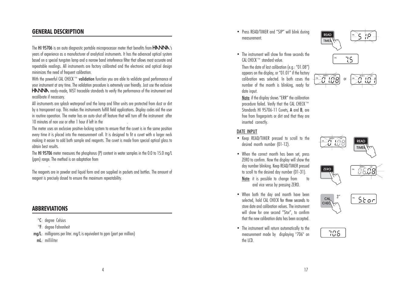 Hanna Instruments HI 95706 User Manual | Page 4 / 10