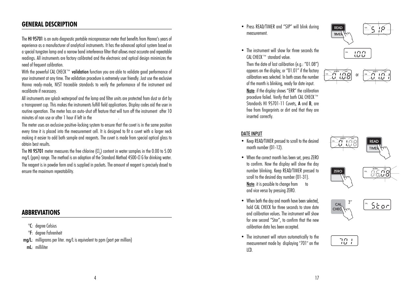 Hanna Instruments HI 95701 User Manual | Page 4 / 10