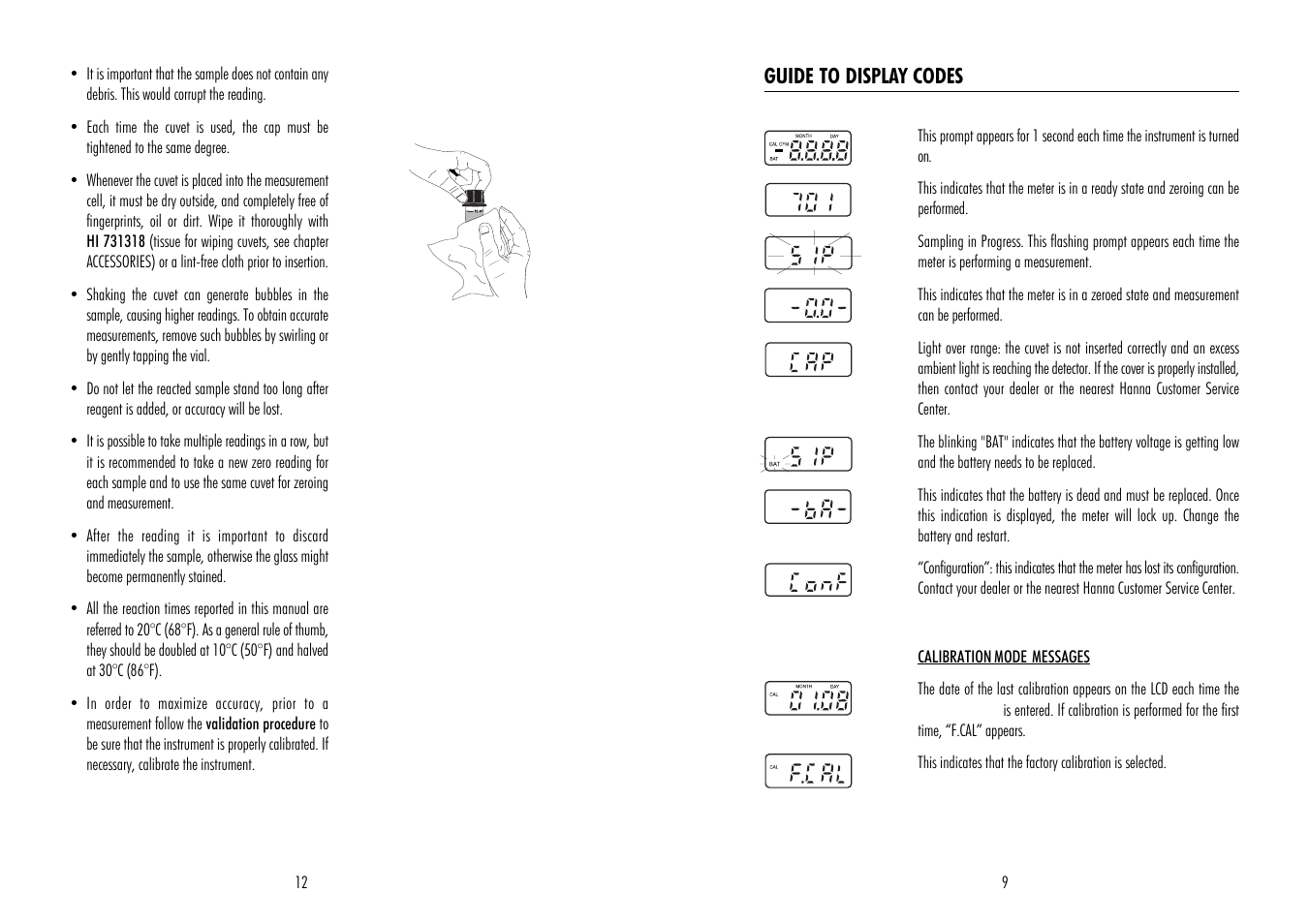 Hanna Instruments HI 95701 User Manual | Page 9 / 10