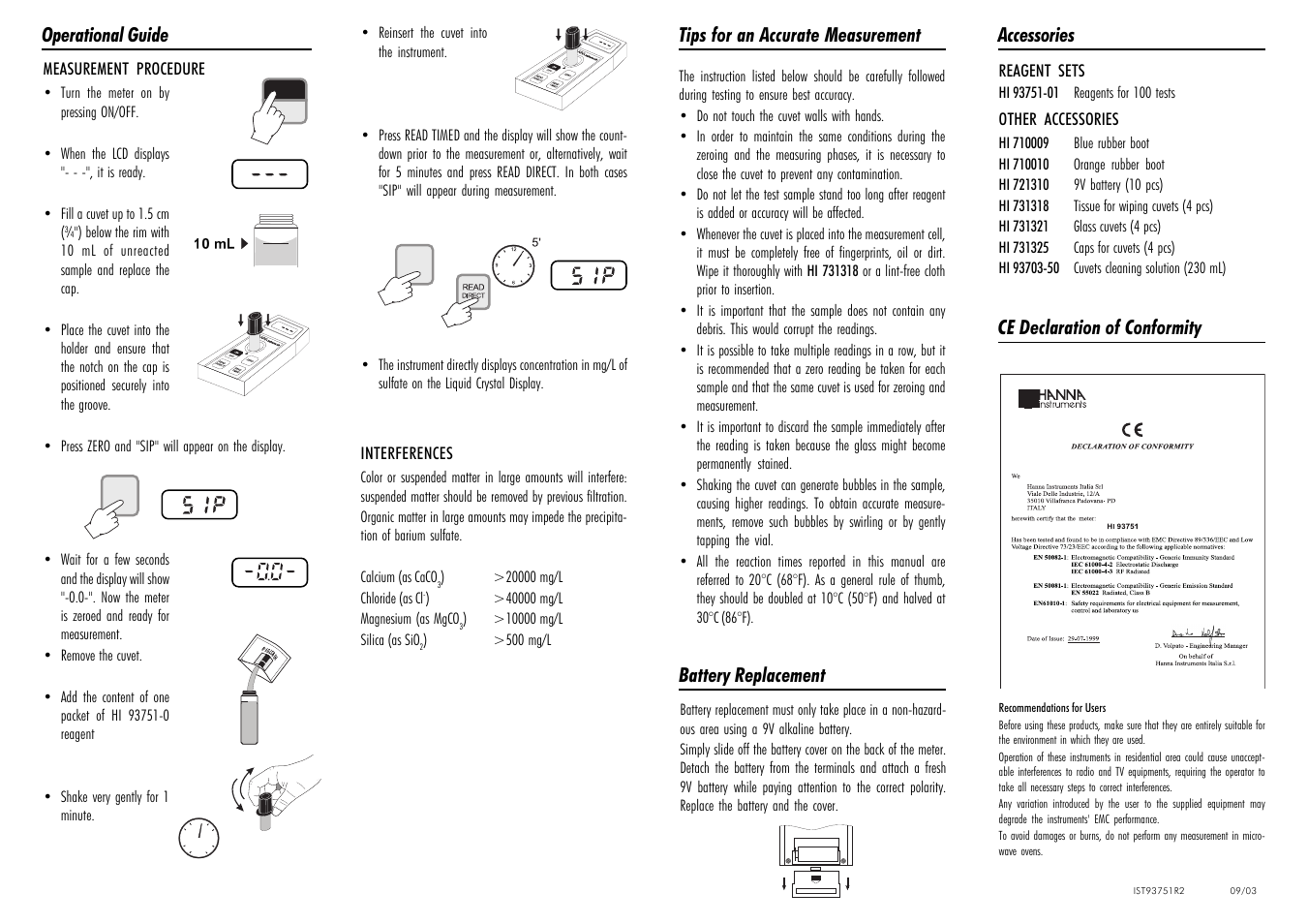 Hanna Instruments HI 93751 User Manual | Page 2 / 2