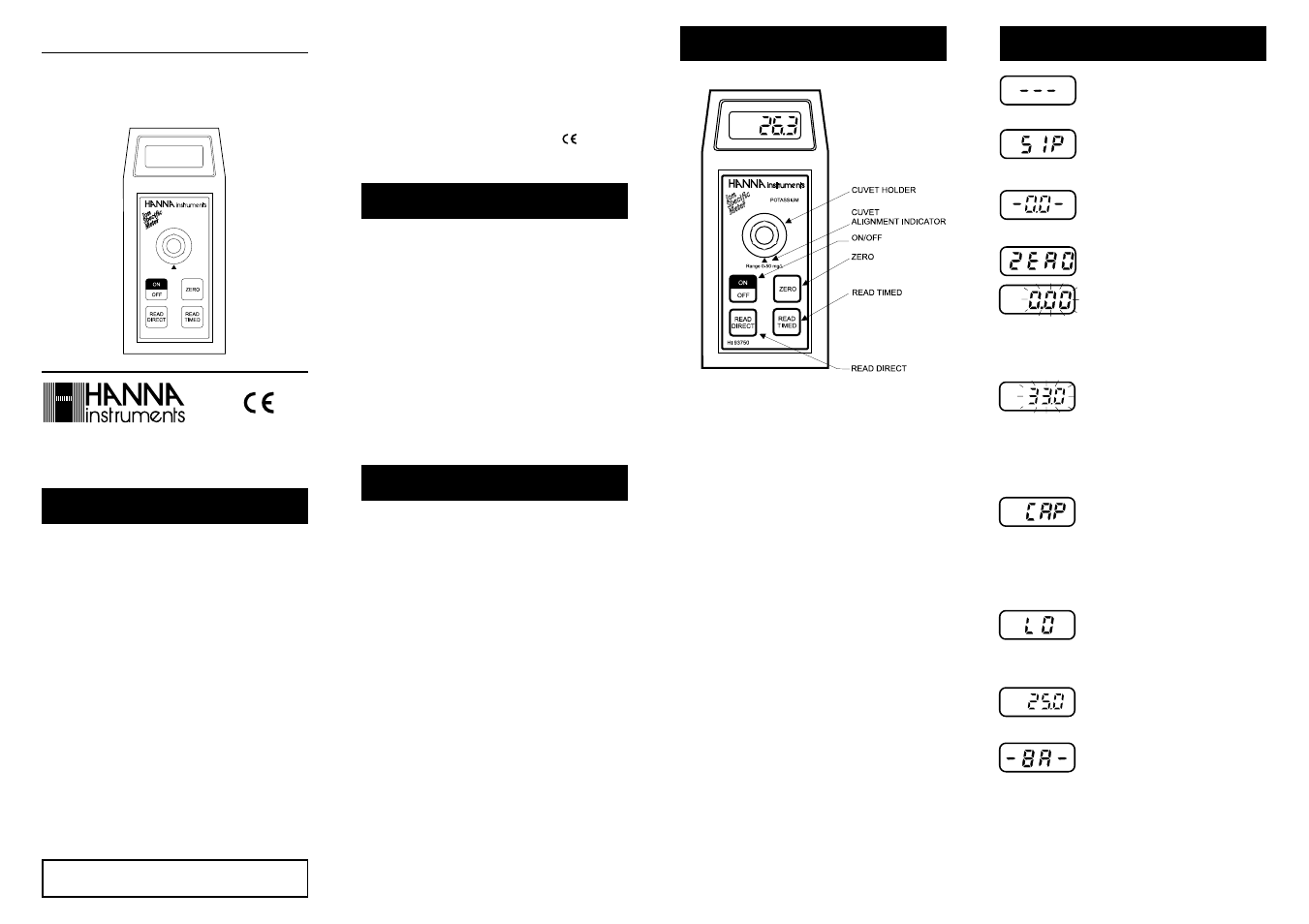 Hanna Instruments HI 93750 User Manual | 2 pages