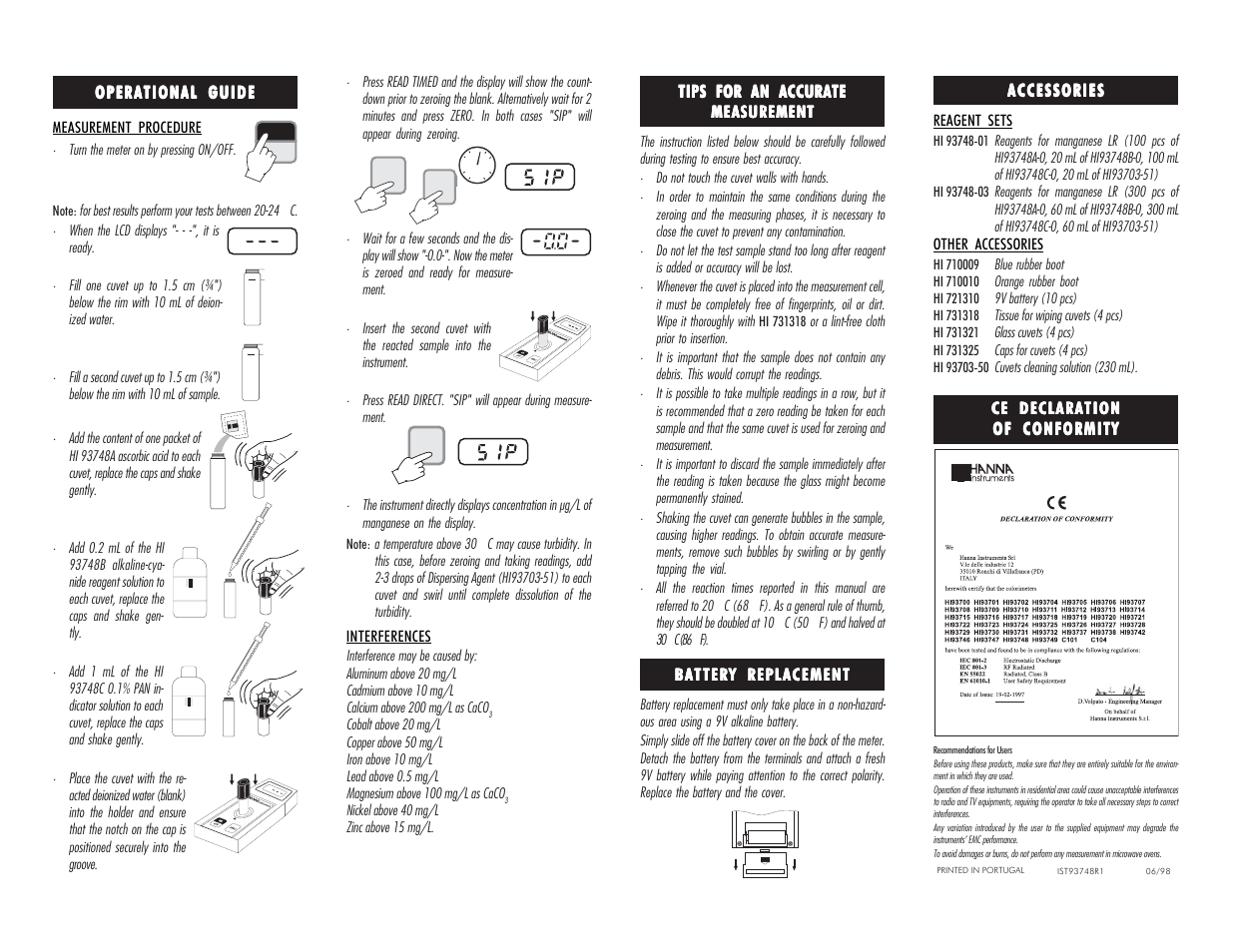 Hanna Instruments HI 93748 User Manual | Page 2 / 2