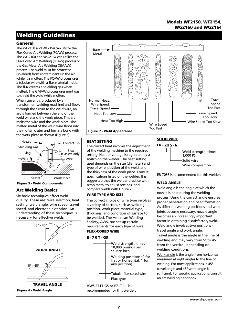 Welding guidelines | Campbell Hausfeld WF2150 User Manual | Page 7 / 40