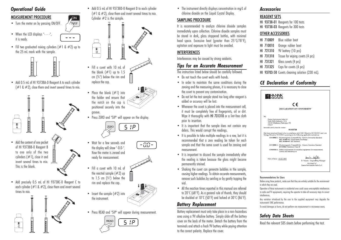 Hanna Instruments HI 93738 User Manual | Page 2 / 2