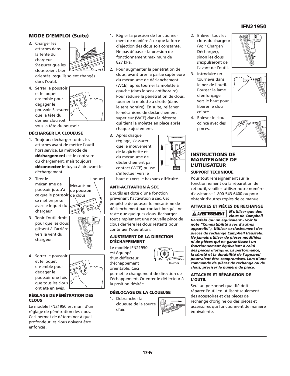 Campbell Hausfeld IFN21950 User Manual | Page 17 / 32