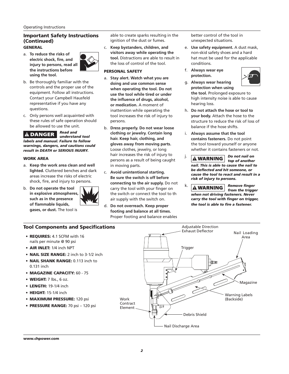 Campbell Hausfeld IFN21950 User Manual | Page 2 / 32