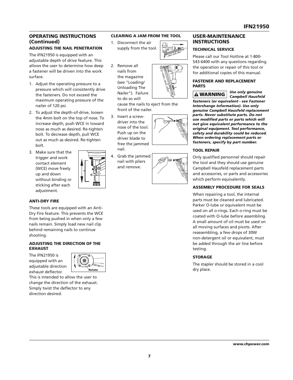 Campbell Hausfeld IFN21950 User Manual | Page 7 / 32