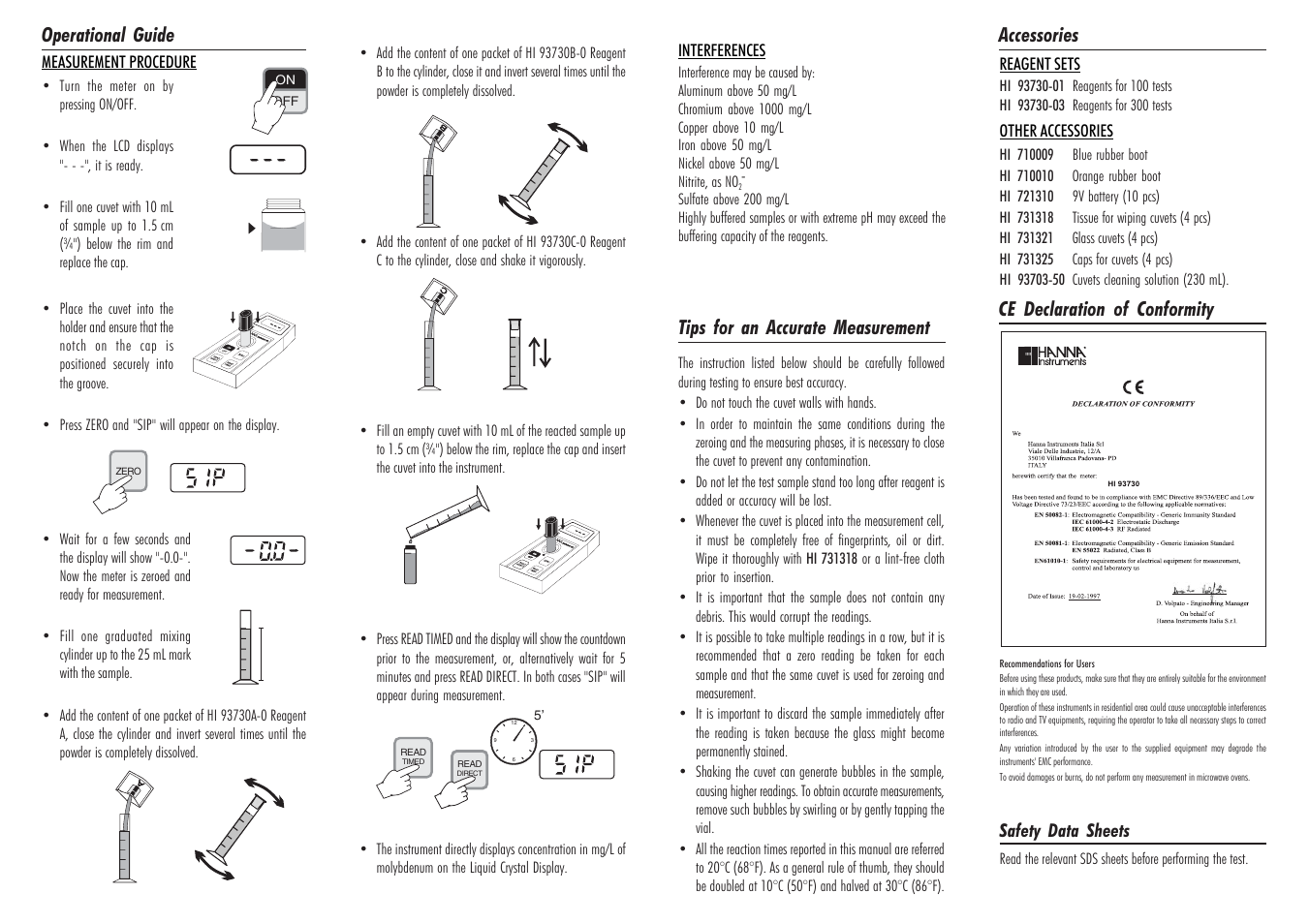 Hanna Instruments HI 93730 User Manual | Page 2 / 2