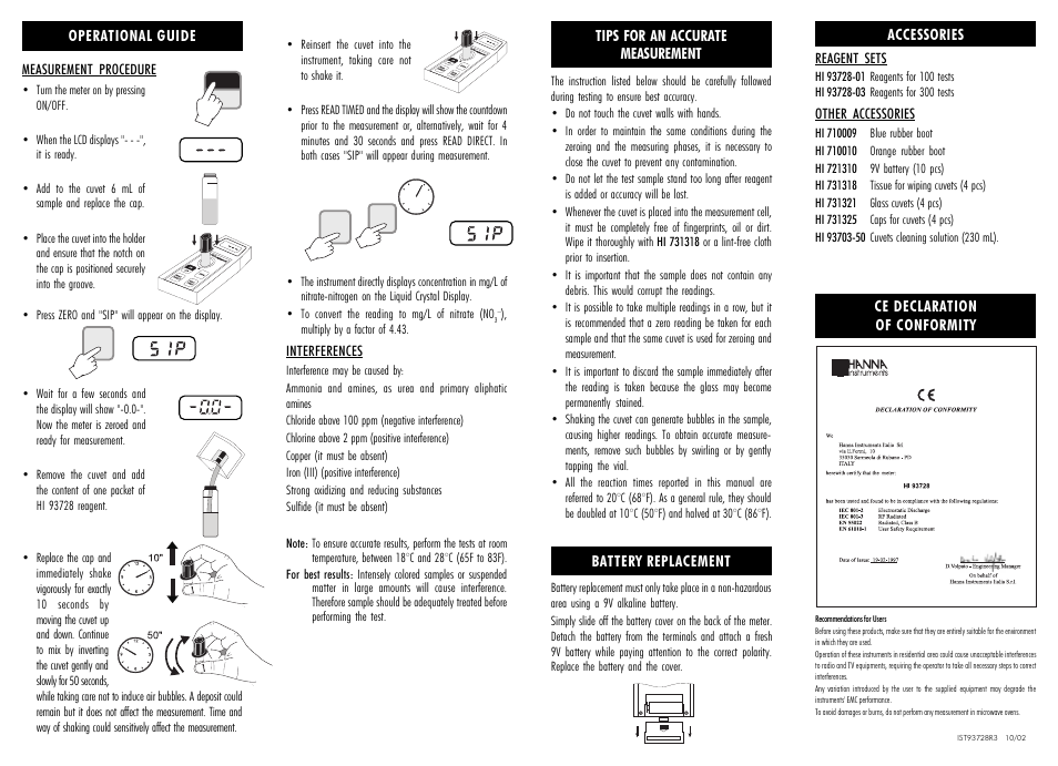 Hanna Instruments HI 93728 User Manual | Page 2 / 2