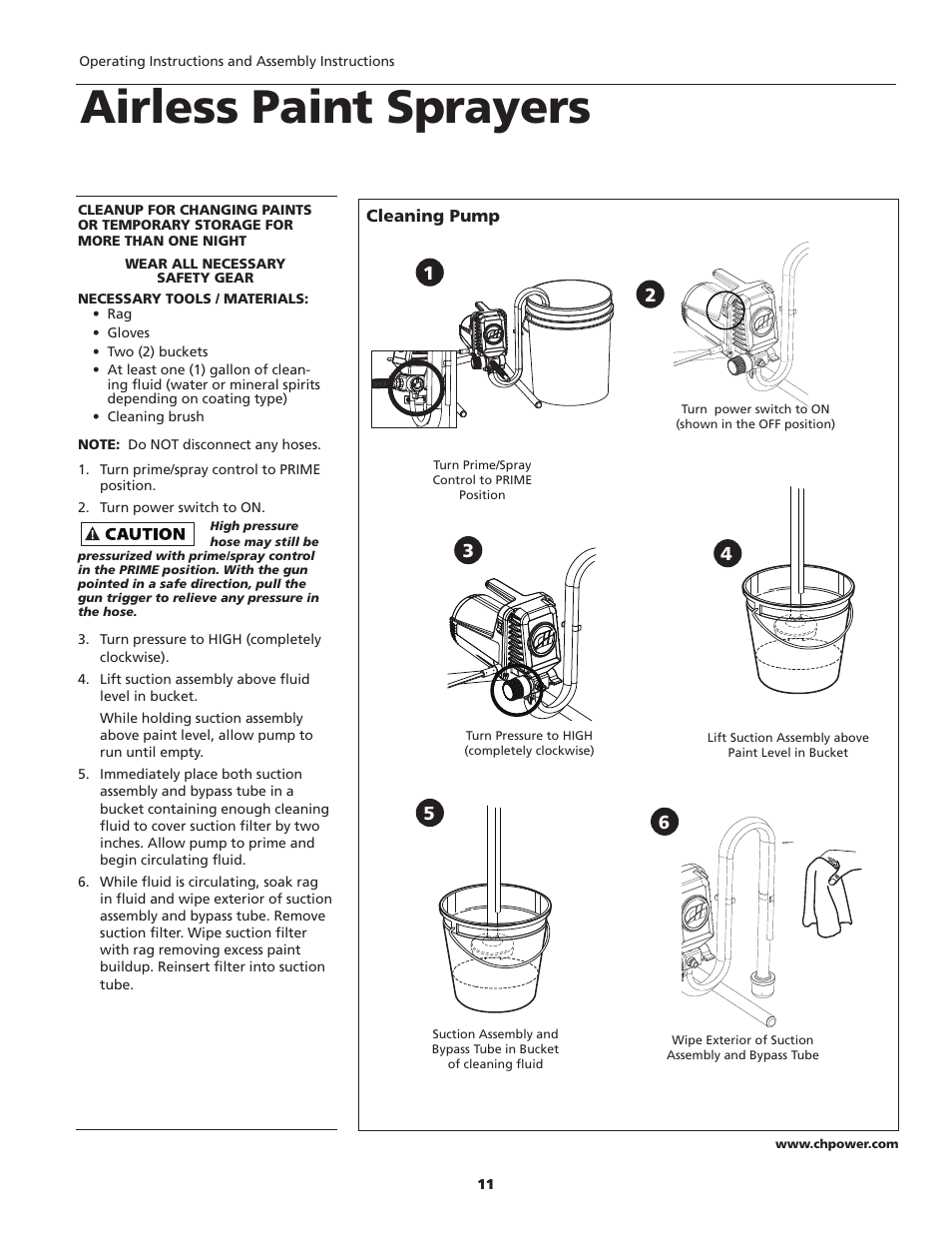 Airless paint sprayers | Campbell Hausfeld PS120B User Manual | Page 11 / 24