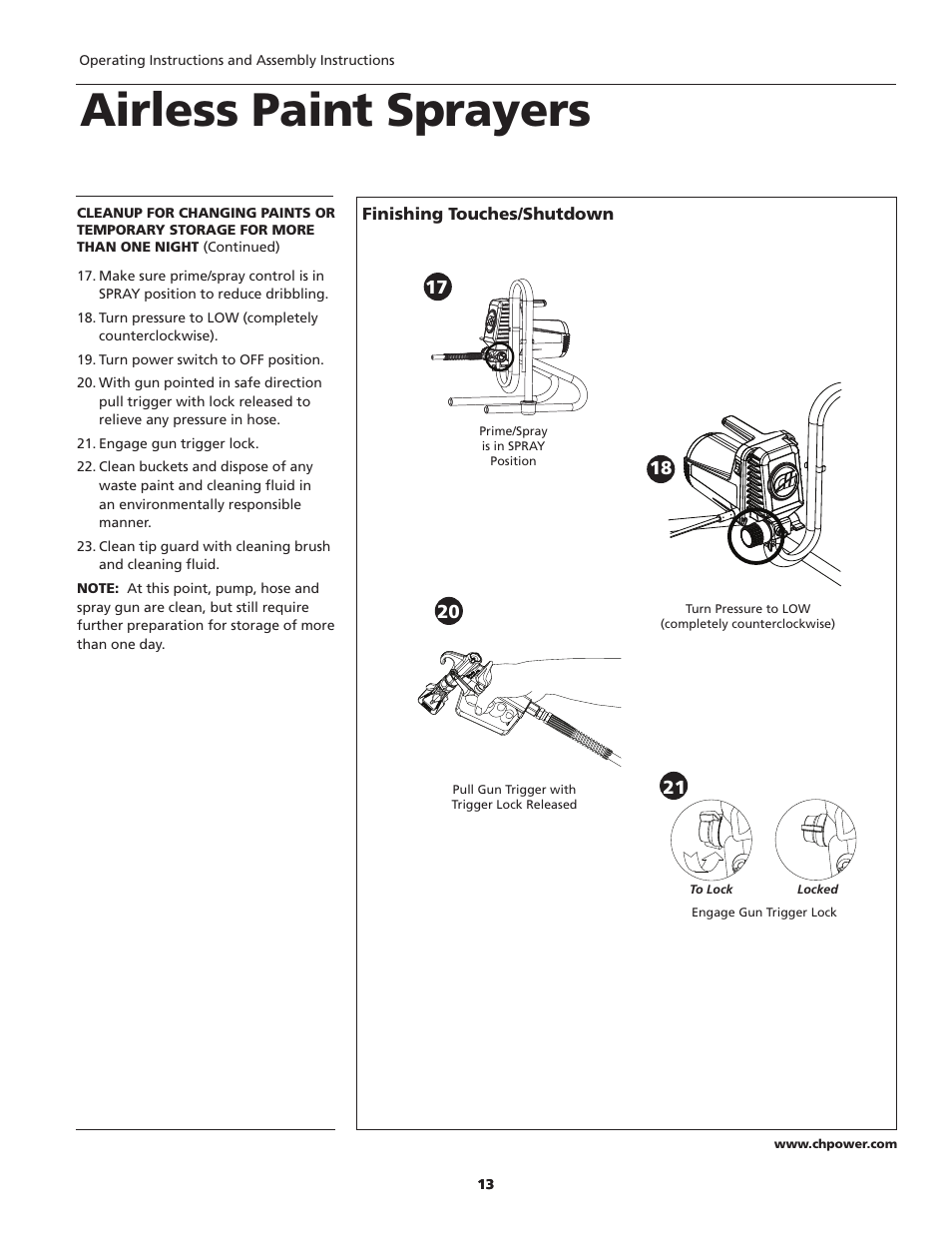 Airless paint sprayers | Campbell Hausfeld PS120B User Manual | Page 13 / 24