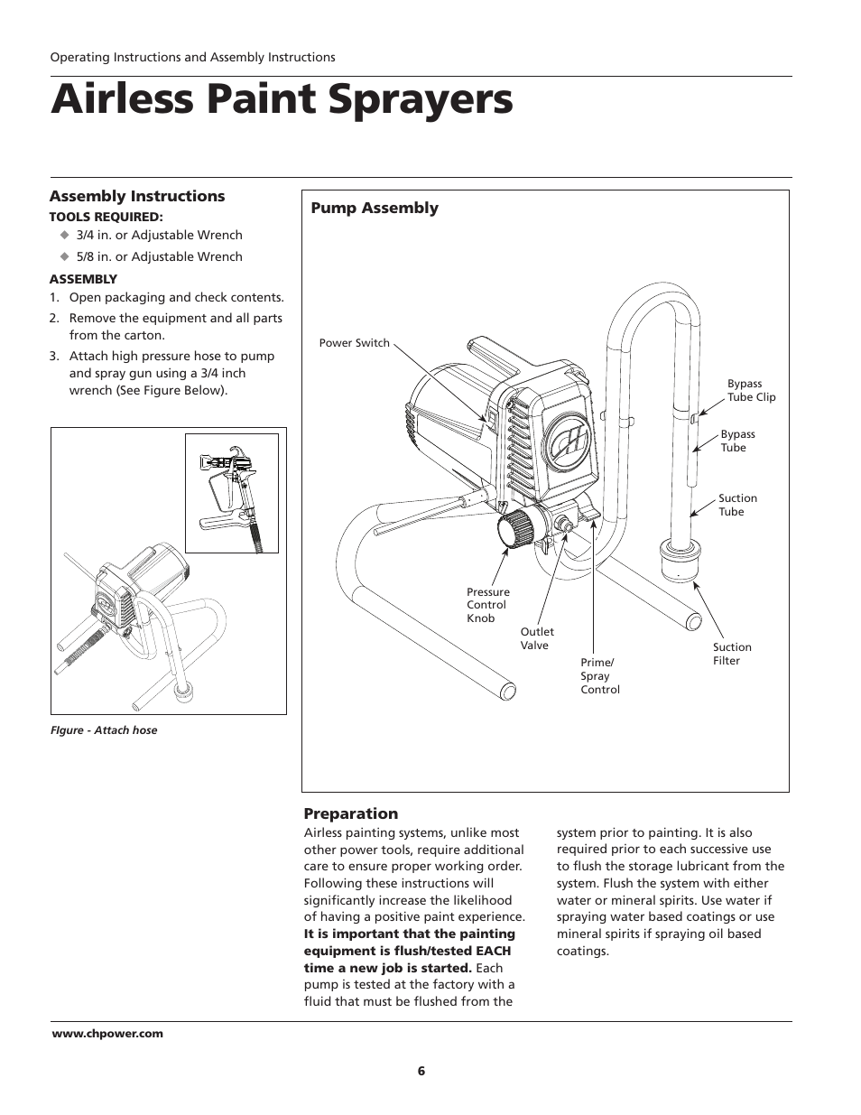 Airless paint sprayers | Campbell Hausfeld PS120B User Manual | Page 6 / 24