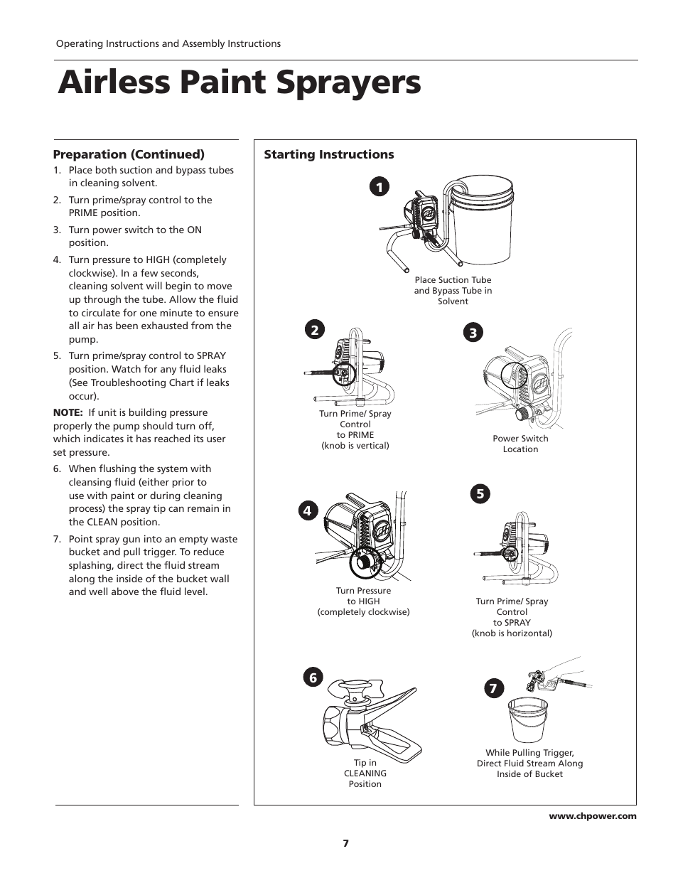 Airless paint sprayers | Campbell Hausfeld PS120B User Manual | Page 7 / 24