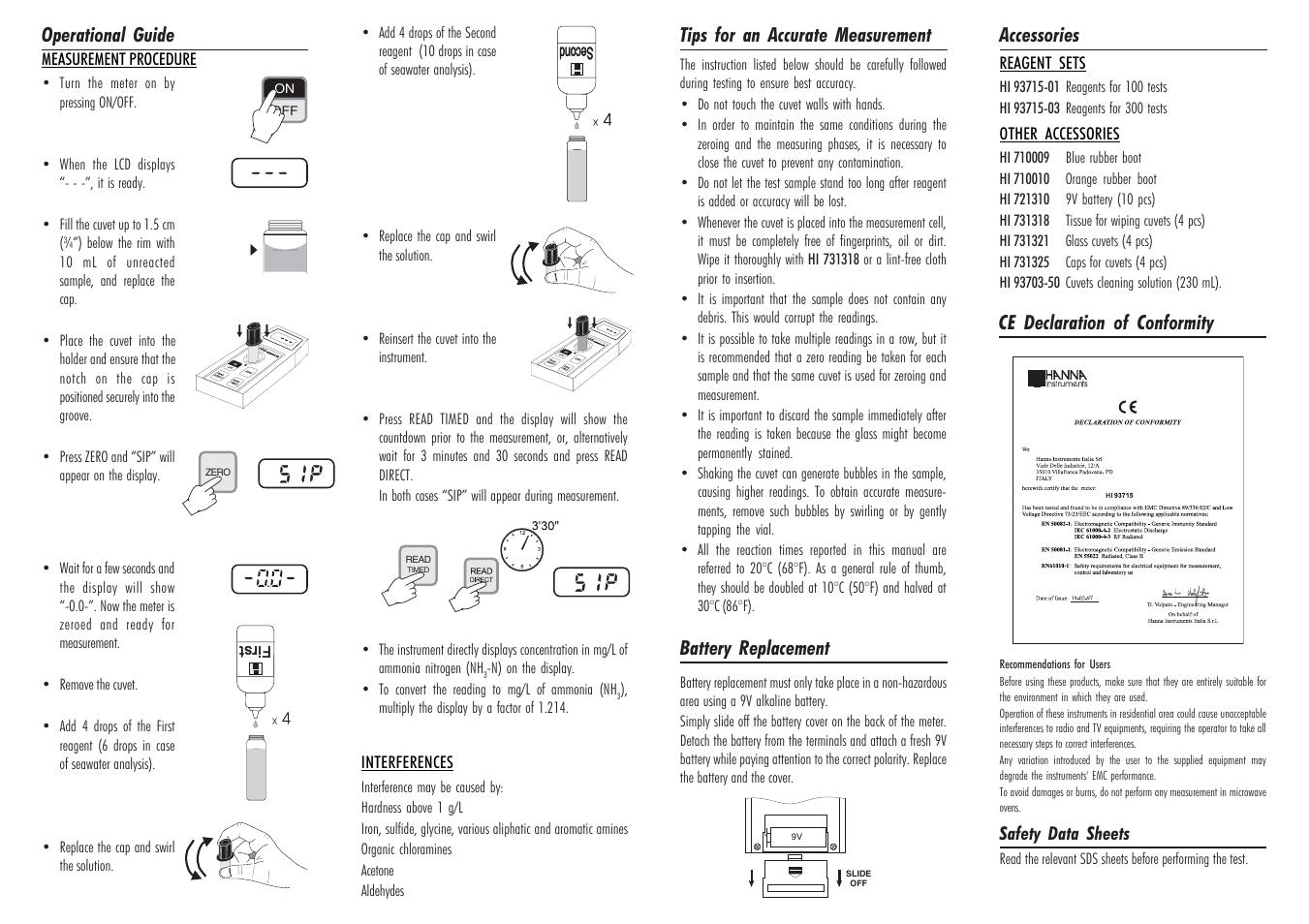 Hanna Instruments HI 93715 User Manual | Page 2 / 2