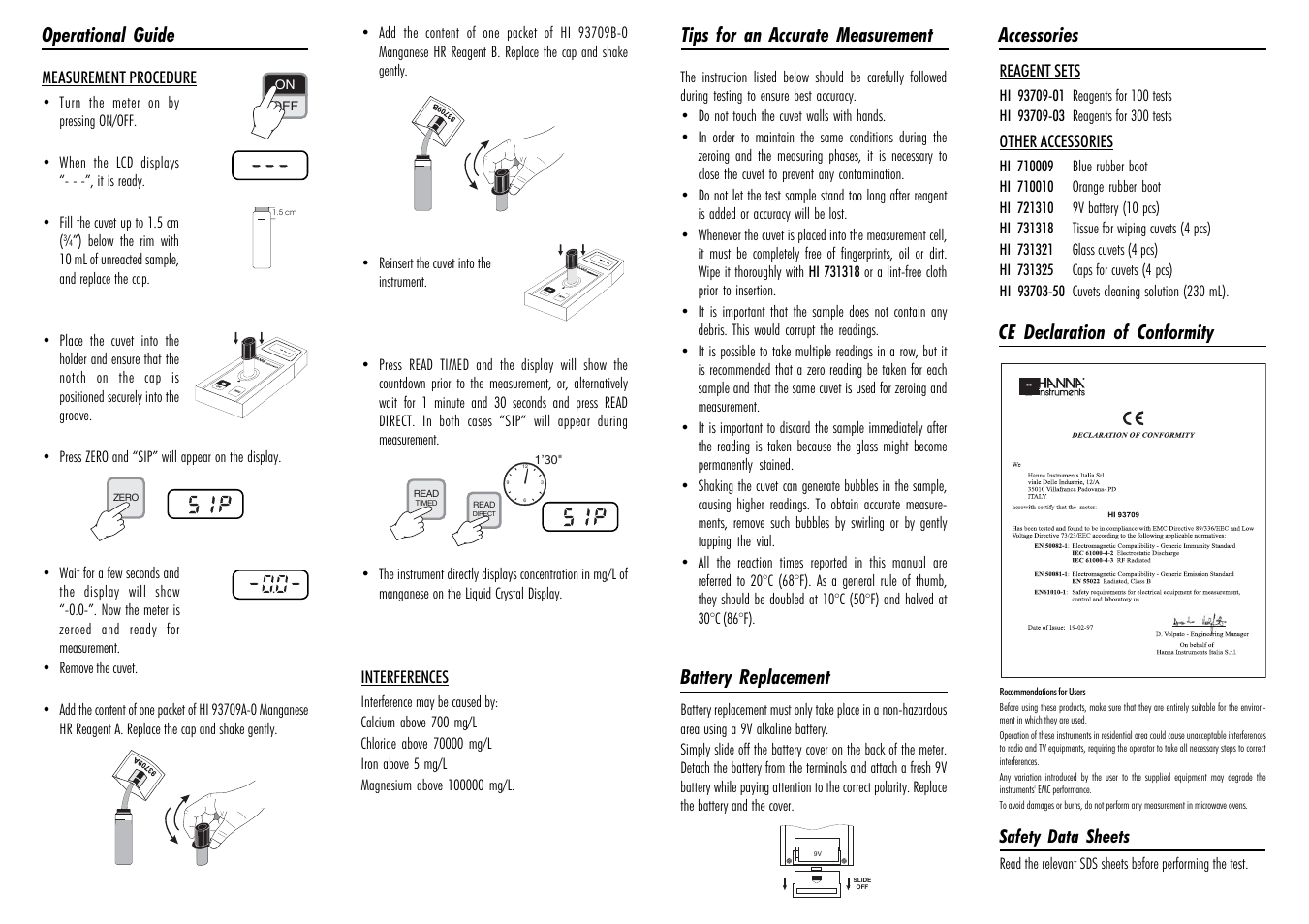 Hanna Instruments HI 93709 User Manual | Page 2 / 2