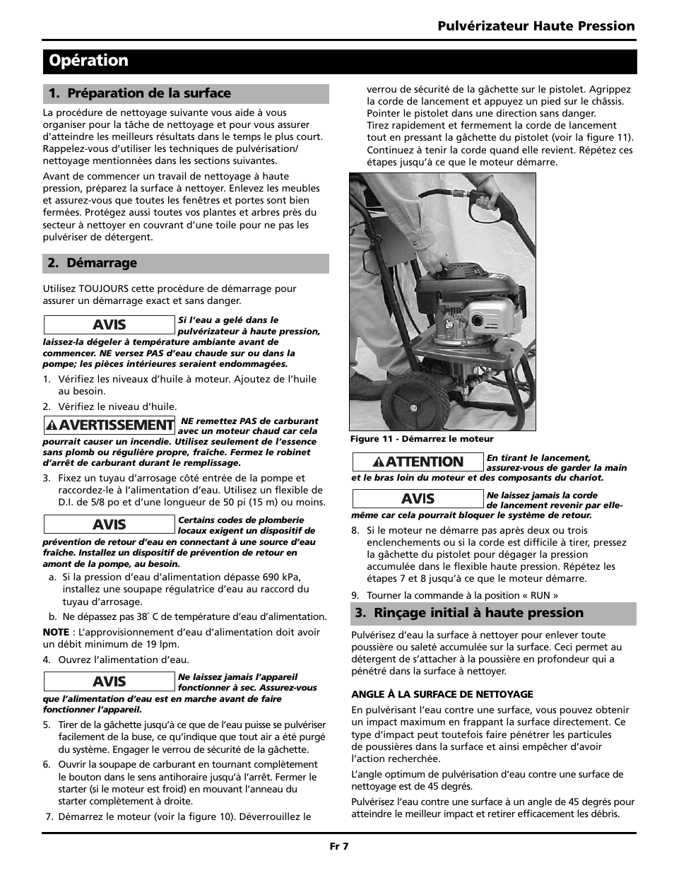 Opération, Pulvérizateur haute pression | Campbell Hausfeld BUILT TO LAST PW3002 User Manual | Page 23 / 48