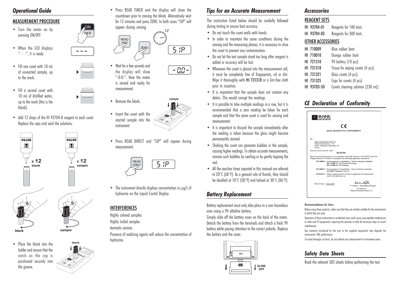 Hanna Instruments HI 93704 User Manual | Page 2 / 2