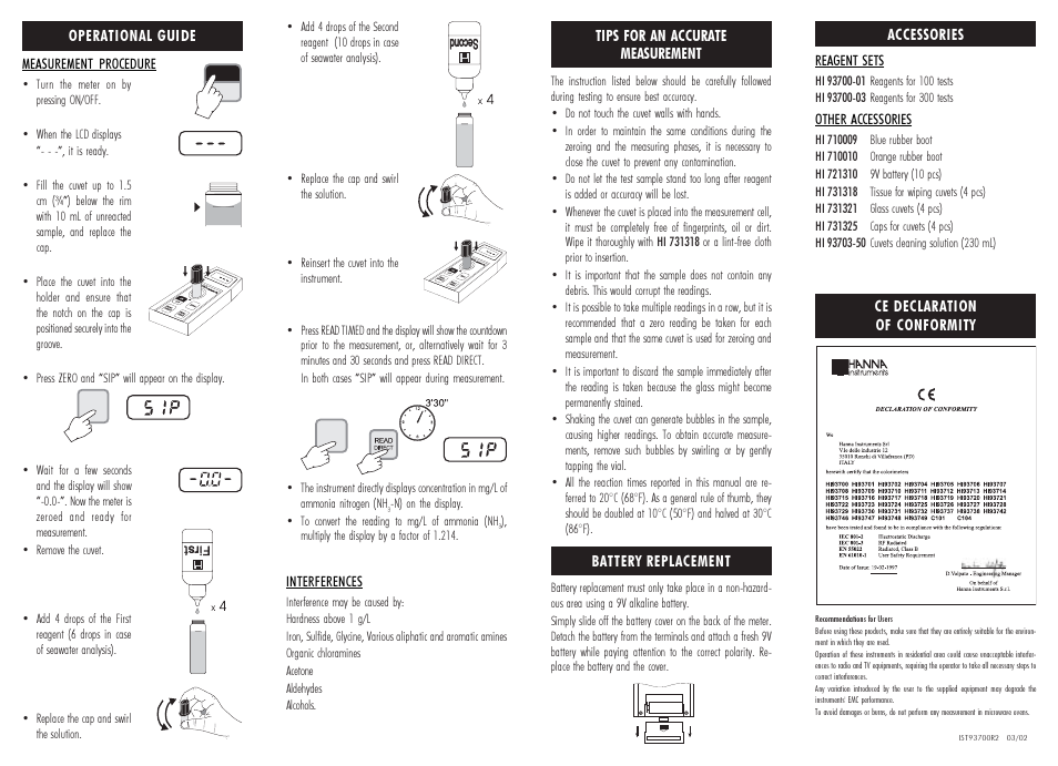Hanna Instruments HI 93700 User Manual | Page 2 / 2