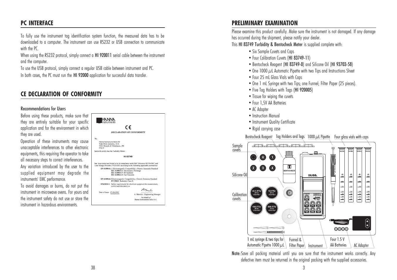 Hanna Instruments HI 83749 User Manual | Page 3 / 20
