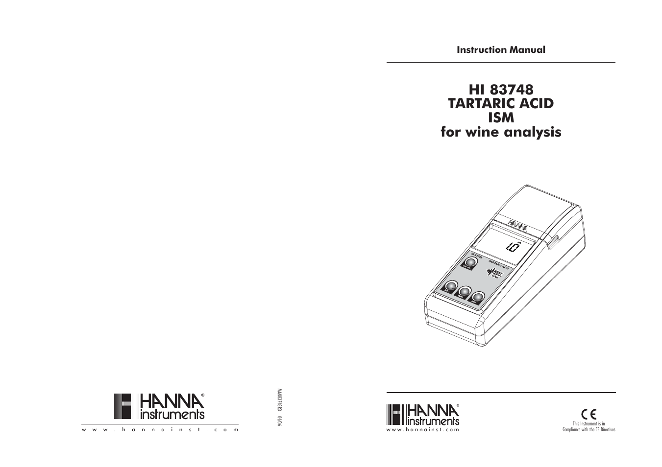 Hanna Instruments HI 83748 User Manual | 10 pages