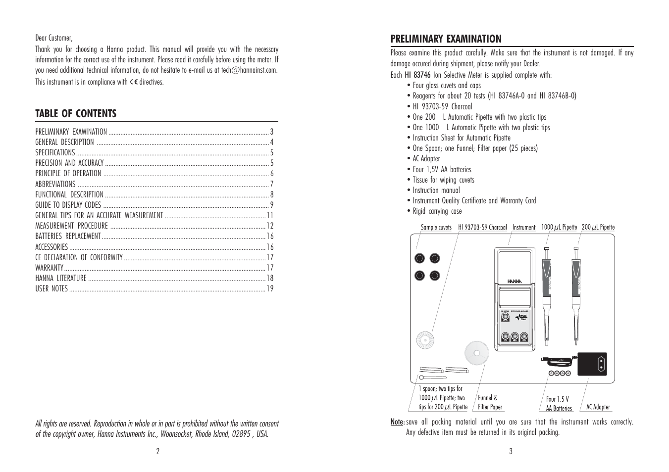 Hanna Instruments HI 83746 User Manual | Page 2 / 11