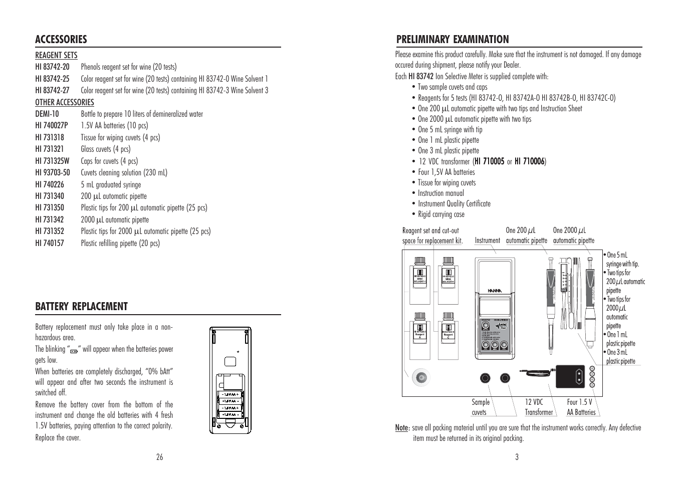 Hanna Instruments HI 83742 User Manual | Page 3 / 14