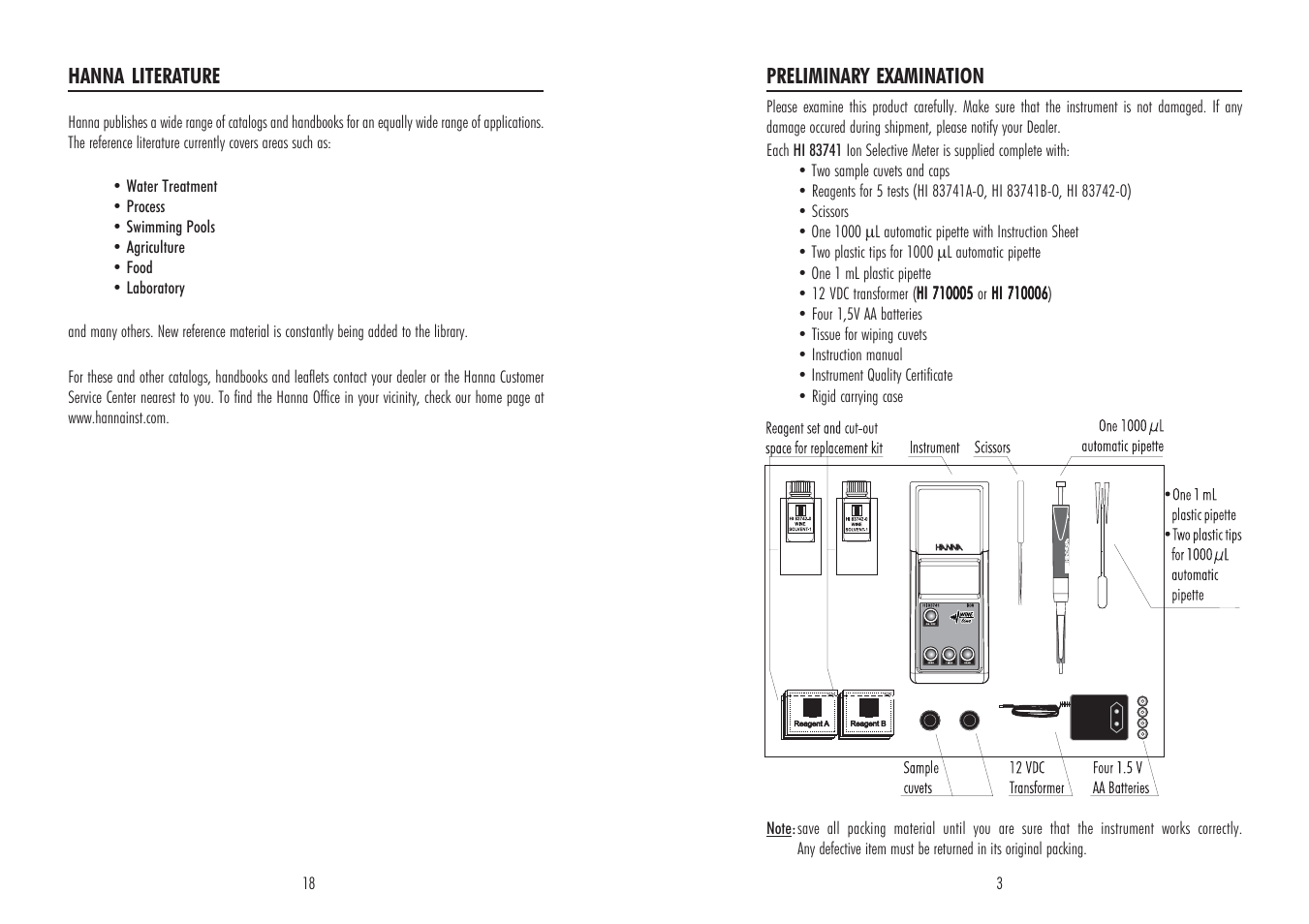Hanna Instruments HI 83741 User Manual | Page 3 / 10