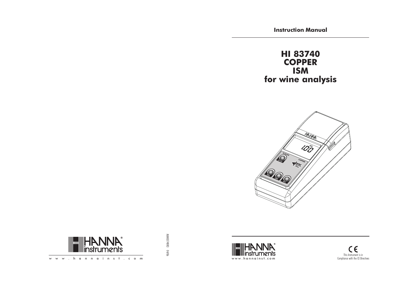 Hanna Instruments HI 83740 User Manual | 10 pages