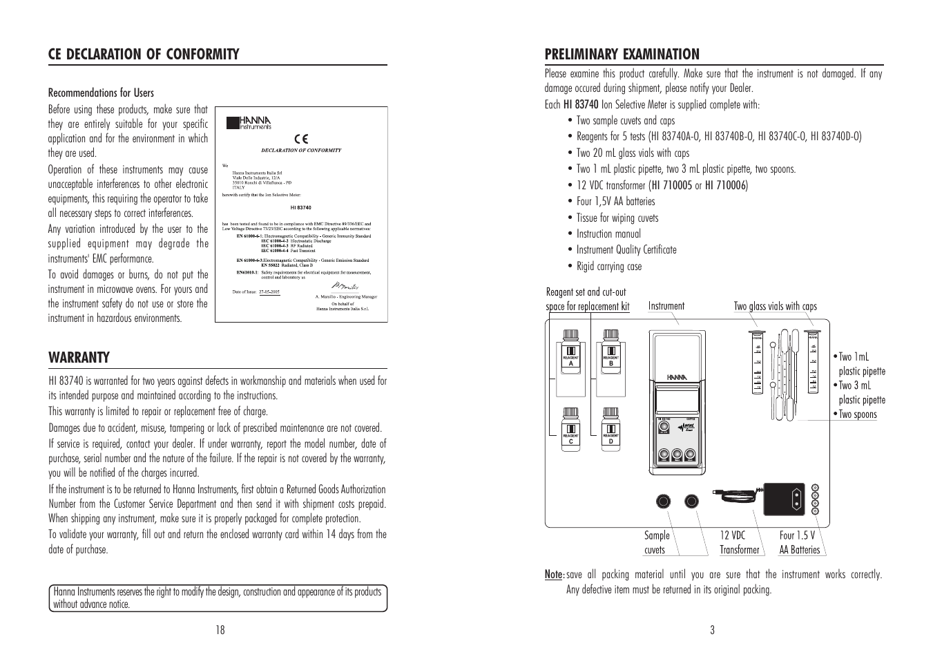Hanna Instruments HI 83740 User Manual | Page 3 / 10