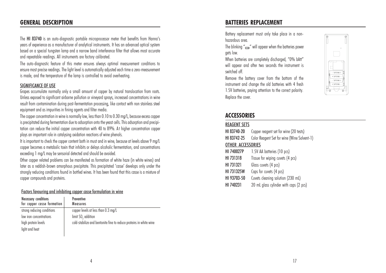 Hanna Instruments HI 83740 User Manual | Page 4 / 10