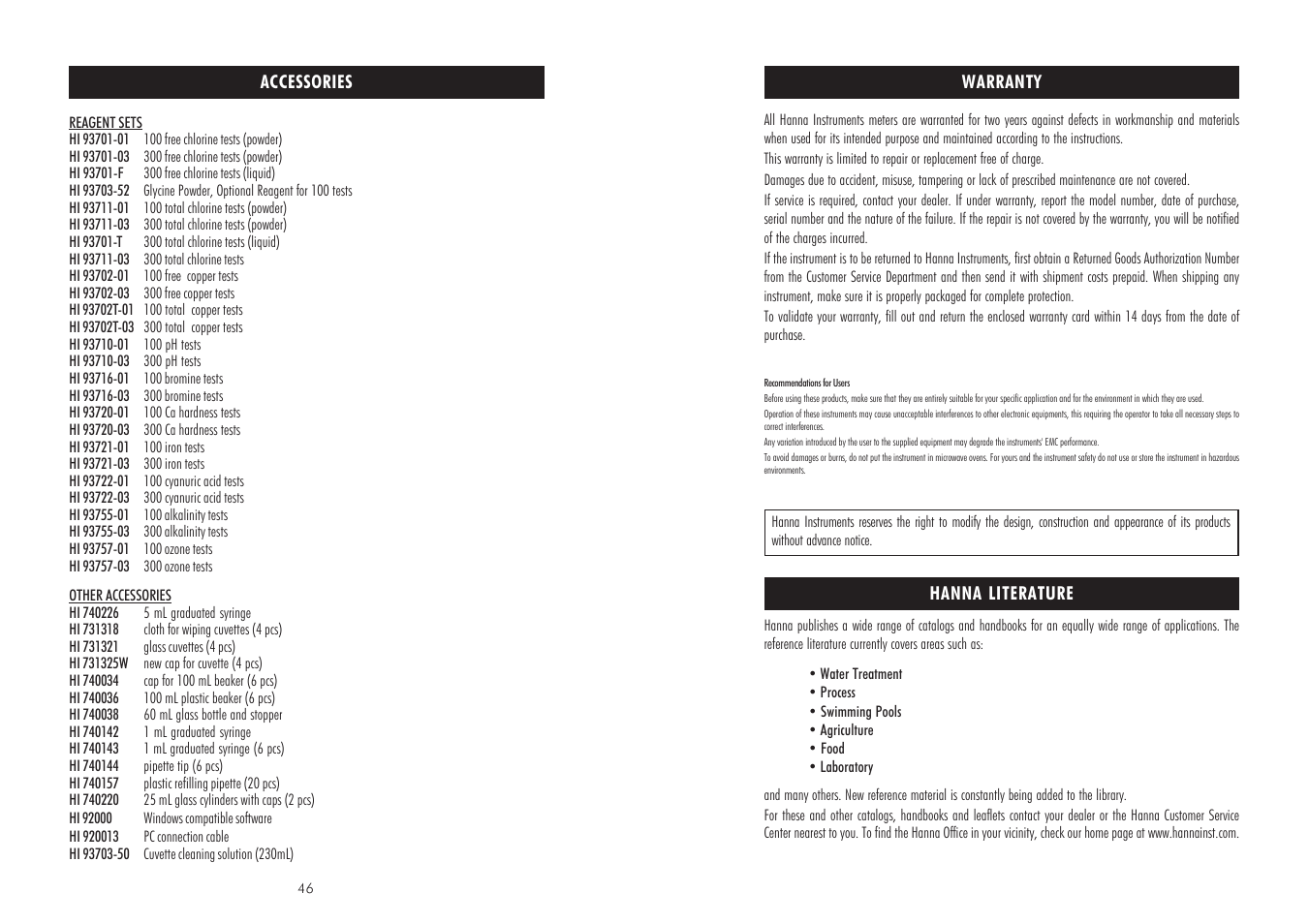 Hanna Instruments HI 83266 User Manual | Page 24 / 25