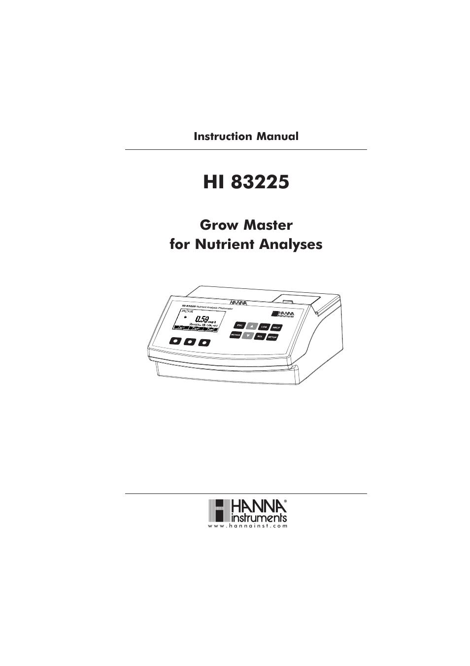 Hanna Instruments HI 83225-01 User Manual | 60 pages