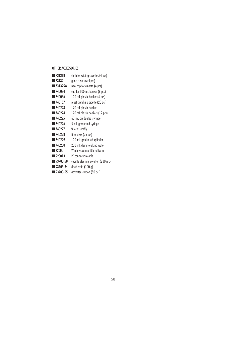 Hanna Instruments HI 83225-01 User Manual | Page 58 / 60