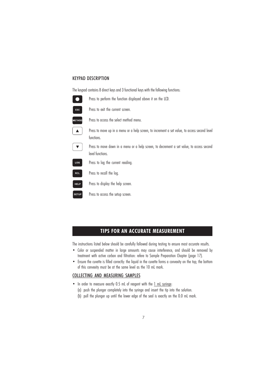 Tips for an accurate measurement | Hanna Instruments HI 83218 User Manual | Page 7 / 36