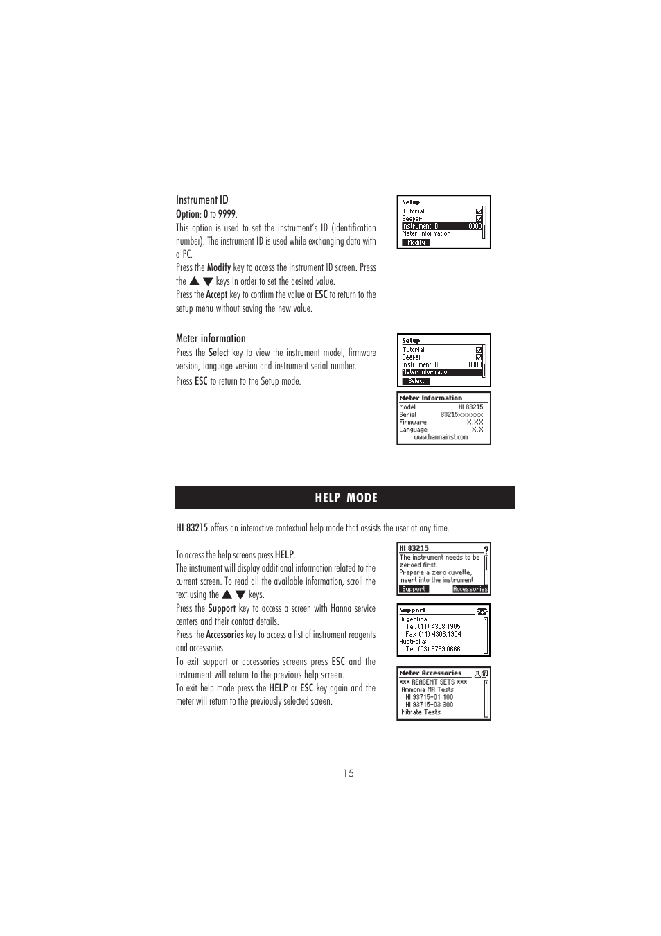 Hanna Instruments HI 83215-2008 Series User Manual | Page 15 / 52